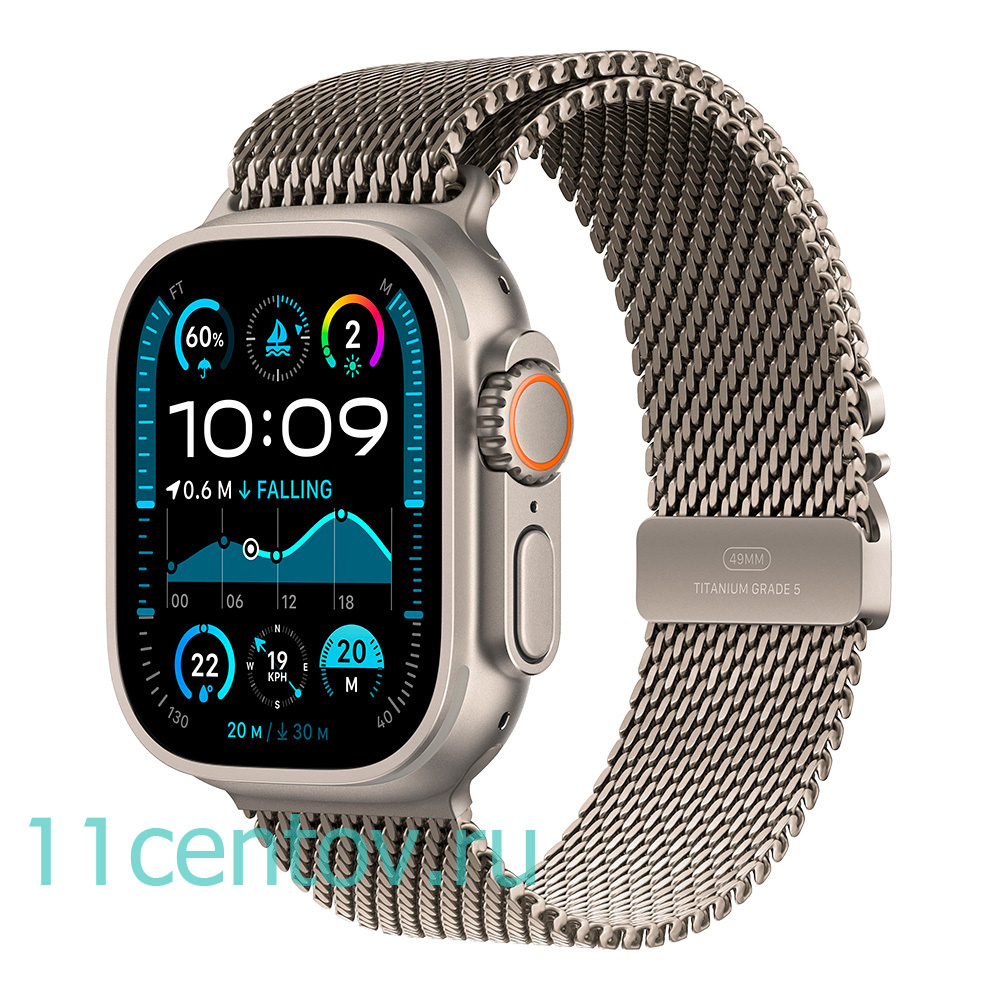 Картинка Apple Watch Ultra 2 with Natural Titanium Milanese Loop M от интернет-магазина электроники «11 Центов»