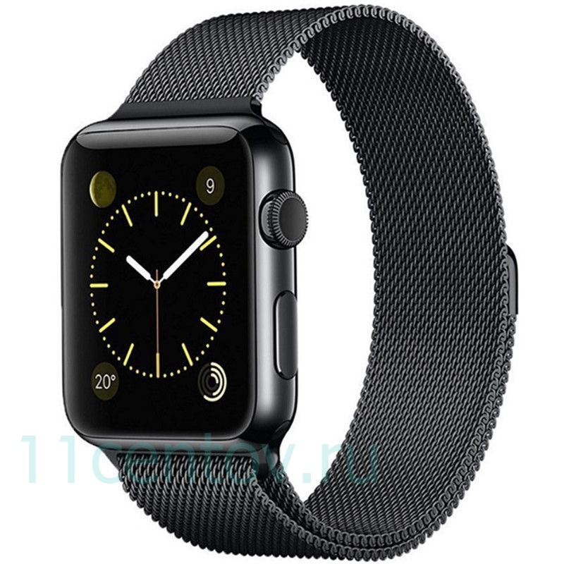 Картинка Ремешок Milanese Loop для Apple Watch 42/44mm черный от интернет-магазина электроники «11 Центов»