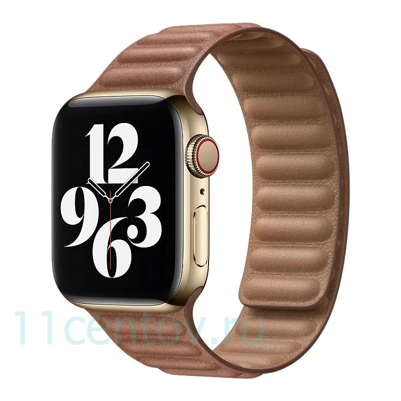 Картинка Ремешок Leather Link для Apple Watch 42/44/45 mm Saddle Brown от интернет-магазина электроники «11 Центов»