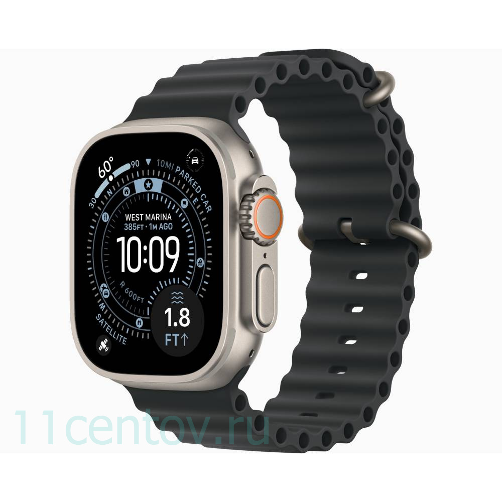 Картинка Apple Watch Ultra 3 Natural Titanium Case with Ocean Band Black от интернет-магазина электроники «11 Центов»