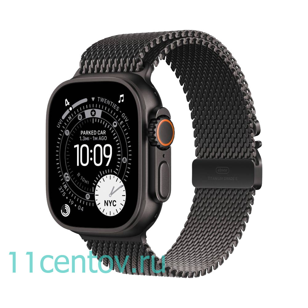 Картинка Apple Watch Ultra 3 Black Titanium Case with Titanium Milanese Loop Black L от интернет-магазина электроники «11 Центов»