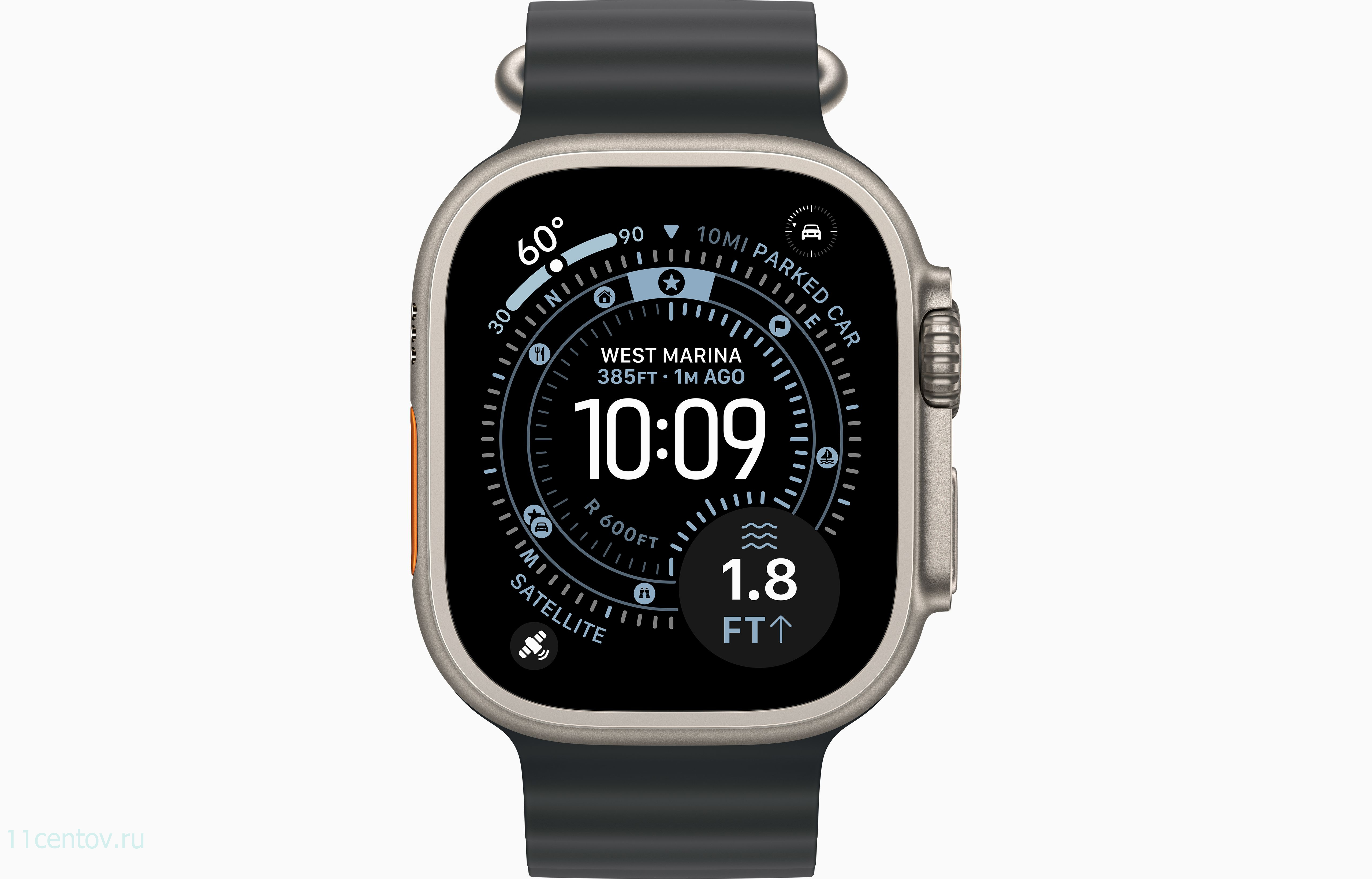 Картинка Apple Watch Ultra 3 Natural Titanium Case with Ocean Band Black от интернет-магазина электроники «11 Центов»