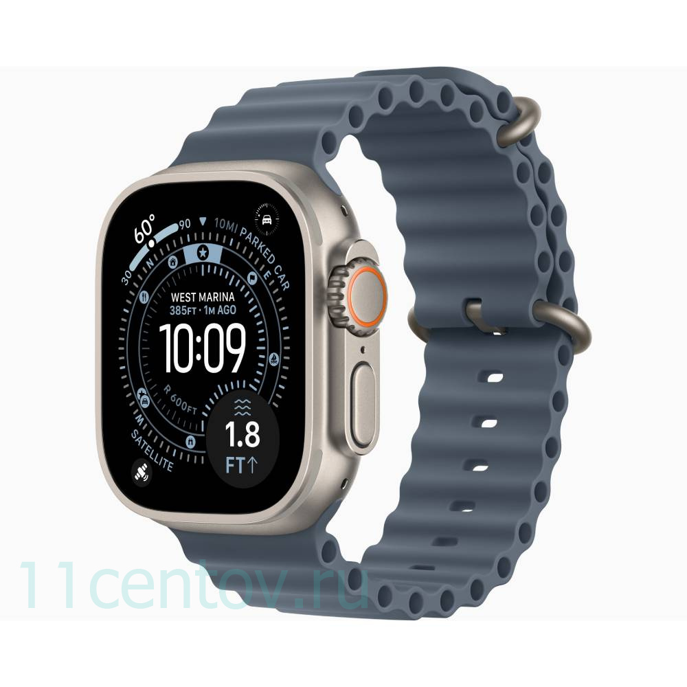 Картинка Apple Watch Ultra 3 Natural Titanium Case with Ocean Band Anchor Blue от интернет-магазина электроники «11 Центов»