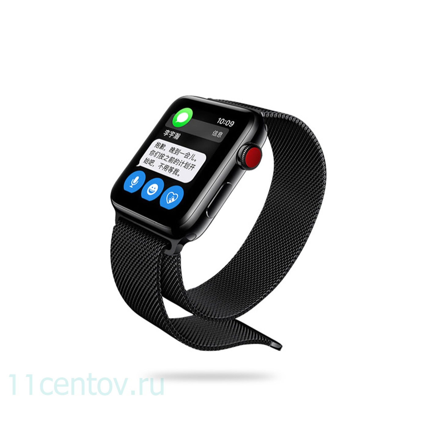 Картинка Ремешок Devia Elegant Series Milanese Loop для Apple Watch 42/44mm (черный) от интернет-магазина электроники «11 Центов»