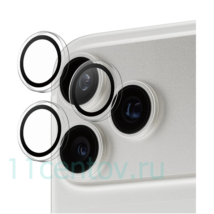 Картинка Защитное стекло Supglass на линзы камер для iPhone 17 Pro/Pro Max Прозрачный от интернет-магазина электроники «11 Центов»