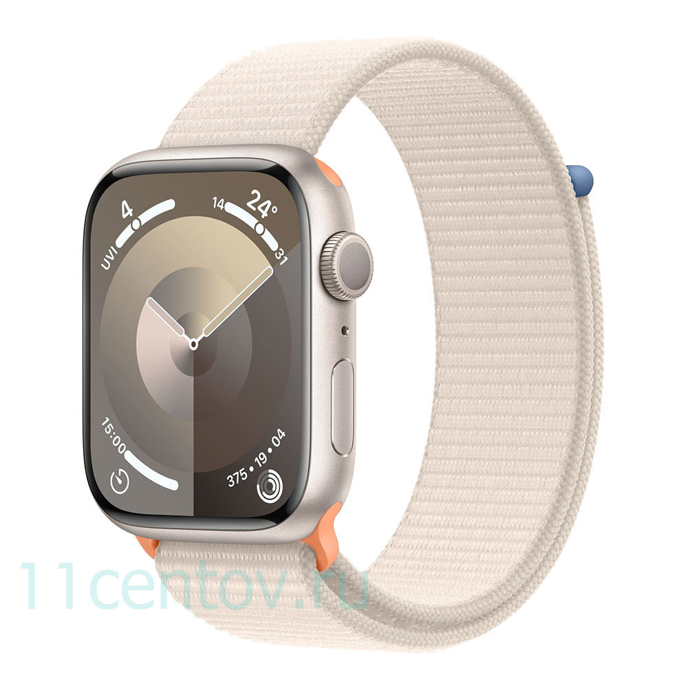 Картинка Apple Watch Series 9 GPS 41mm Starlight Aluminum Case with Starlight Sport Loop от интернет-магазина электроники «11 Центов»