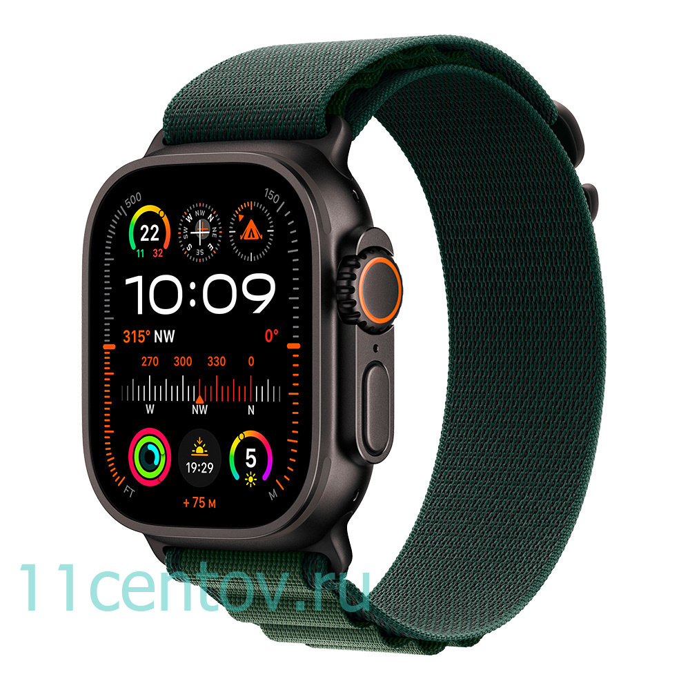 Картинка Apple Watch Ultra 2 with Dark Green Alpine Loop S от интернет-магазина электроники «11 Центов»