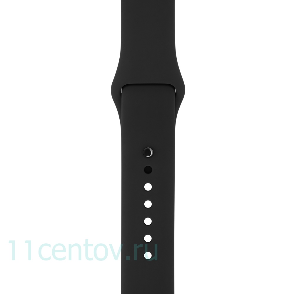 Картинка Силиконовый ремешек для Apple Watch 42 mm, цвет черный от интернет-магазина электроники «11 Центов»