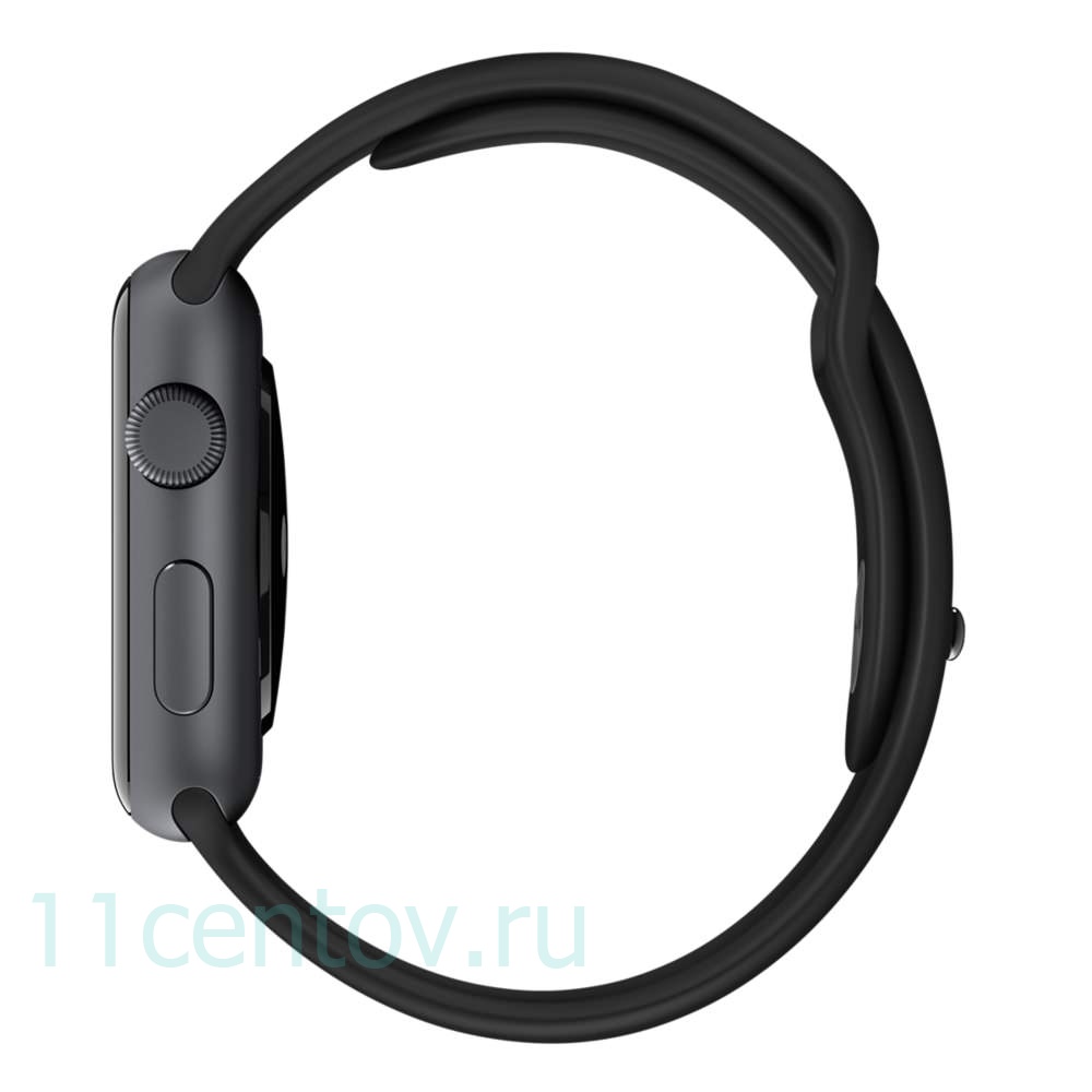 Картинка Силиконовый ремешек для Apple Watch 42 mm, цвет черный от интернет-магазина электроники «11 Центов»