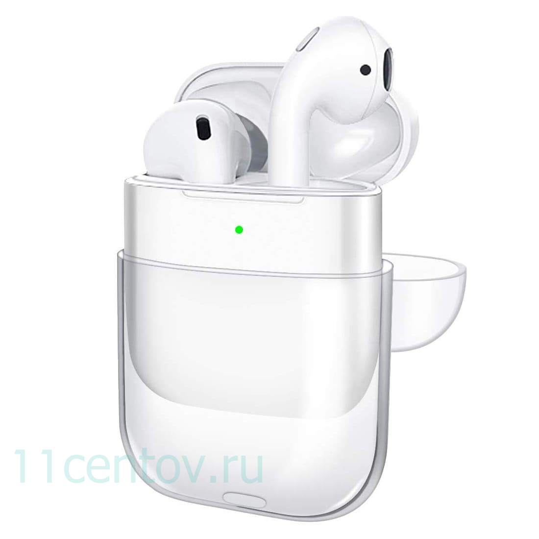 Картинка Чехол для наушников Apple AirPods/AirPods 2, прозрачный от интернет-магазина электроники «11 Центов»