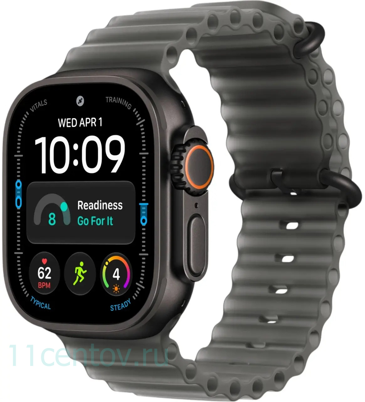 Картинка Apple Watch Ultra 4 Black Titanium Case with Translucent Black Ocean Band от интернет-магазина электроники «11 Центов»
