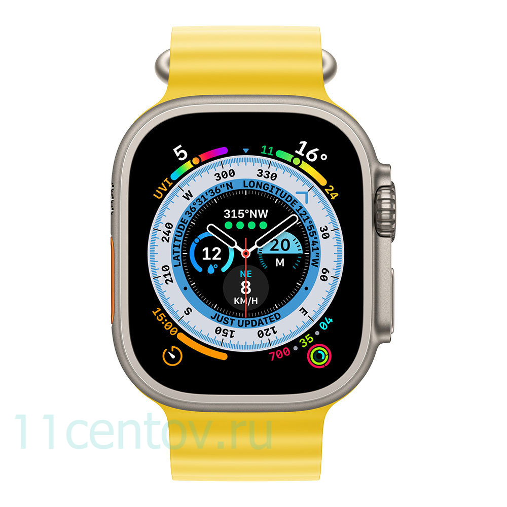 Картинка Apple Watch Ultra with Yellow Ocean Band от интернет-магазина электроники «11 Центов»