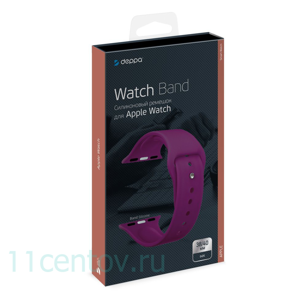Картинка Ремешок Band Silicone для Apple Watch 42/44mm, силиконовый, (Бургунди) от интернет-магазина электроники «11 Центов»