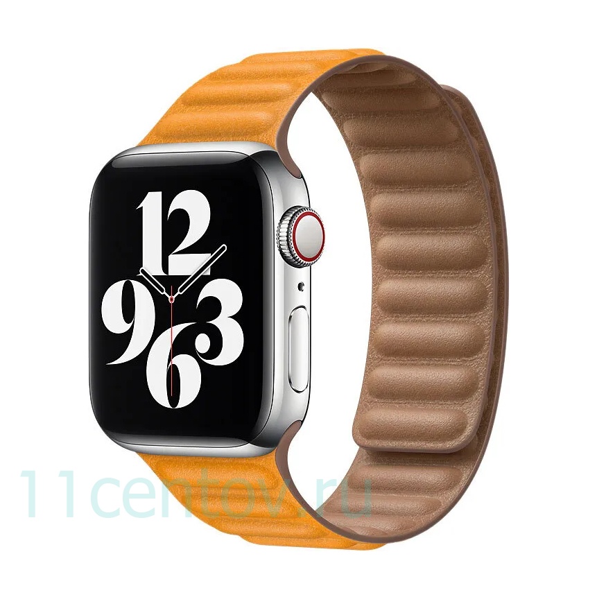 Картинка Ремешок Leather Link для Apple Watch 38/40/41 mm California Poppy от интернет-магазина электроники «11 Центов»