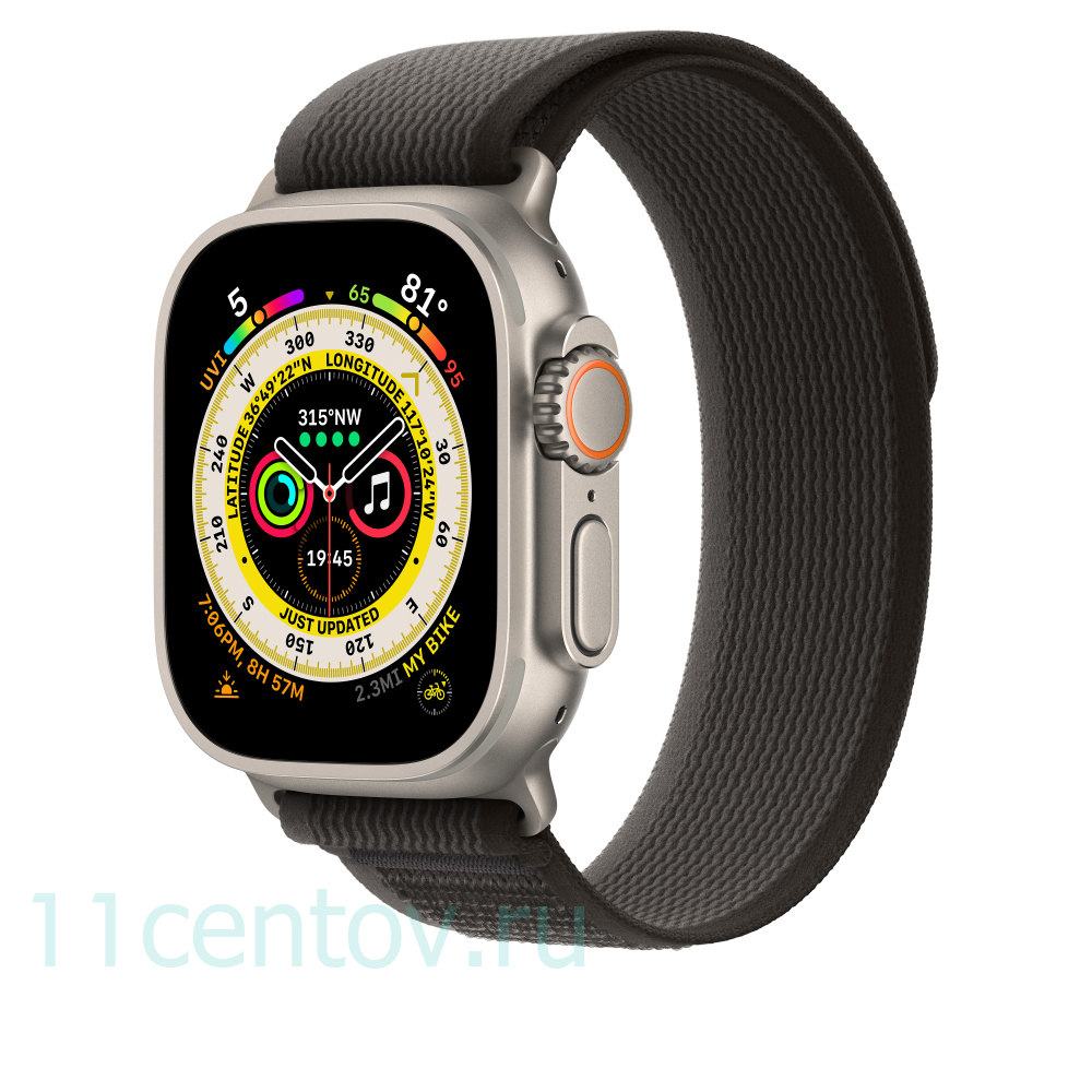 Картинка Ремешок для Apple Watch Ultra Trail Loop 49mm Black/Gray - M/L черно-серый от интернет-магазина электроники «11 Центов»