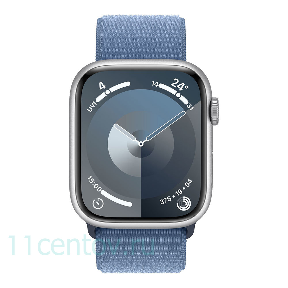 Картинка Apple Watch Series 9 GPS 41mm Silver Aluminum Case with Winter Blue Sport Loop от интернет-магазина электроники «11 Центов»