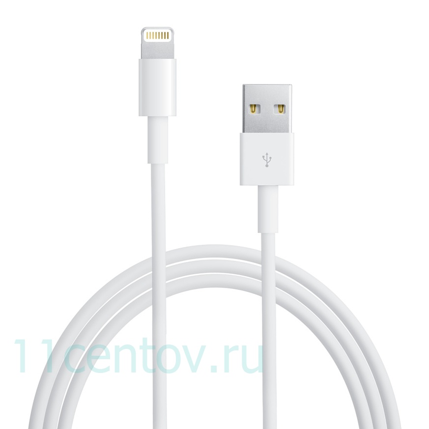 Картинка Кабель Apple Lightning to USB Cable 1 m (MD818) белого цвета от интернет-магазина электроники «11 Центов»