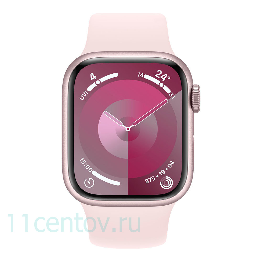 Картинка Apple Watch Series 9 GPS 41mm Pink Aluminum Case with Light Pink Sport Band S/M от интернет-магазина электроники «11 Центов»