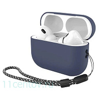 Силиконовый чехол Deppa c ремешком для AirPods Pro 2 Синий