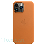 Кожаный чехол для iPhone 13 Pro, цвет «золотистая охра»