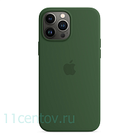 Силиконовый чехол для iPhone 13 Pro Max, цвет «зелёный клевер»