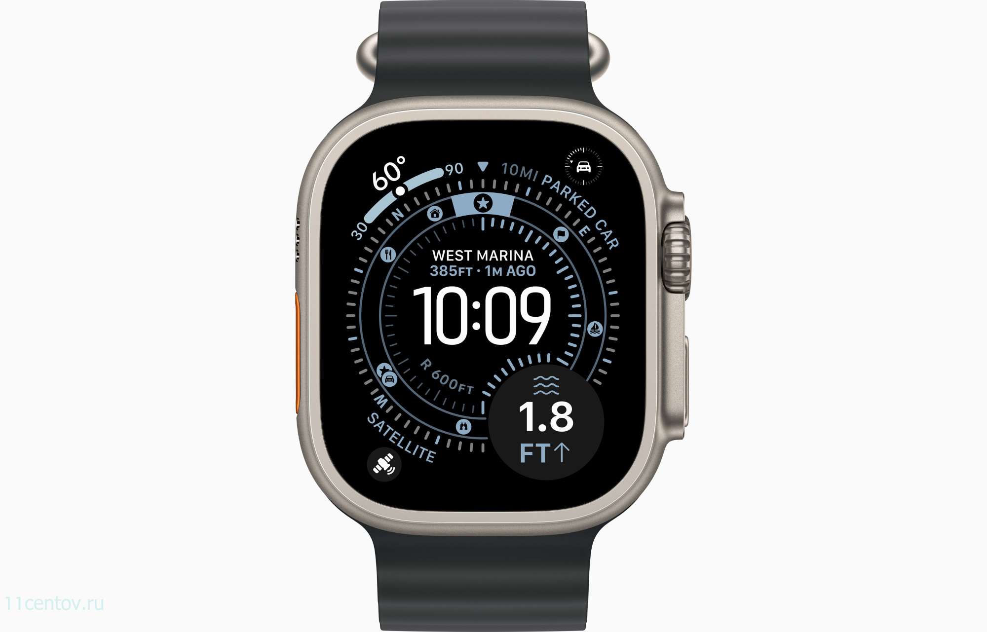 Картинка Apple Watch Ultra 3 Natural Titanium Case with Ocean Band Black от интернет-магазина электроники «11 Центов»