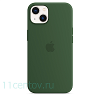 Силиконовый чехол для iPhone 13, цвет «зелёный клевер»