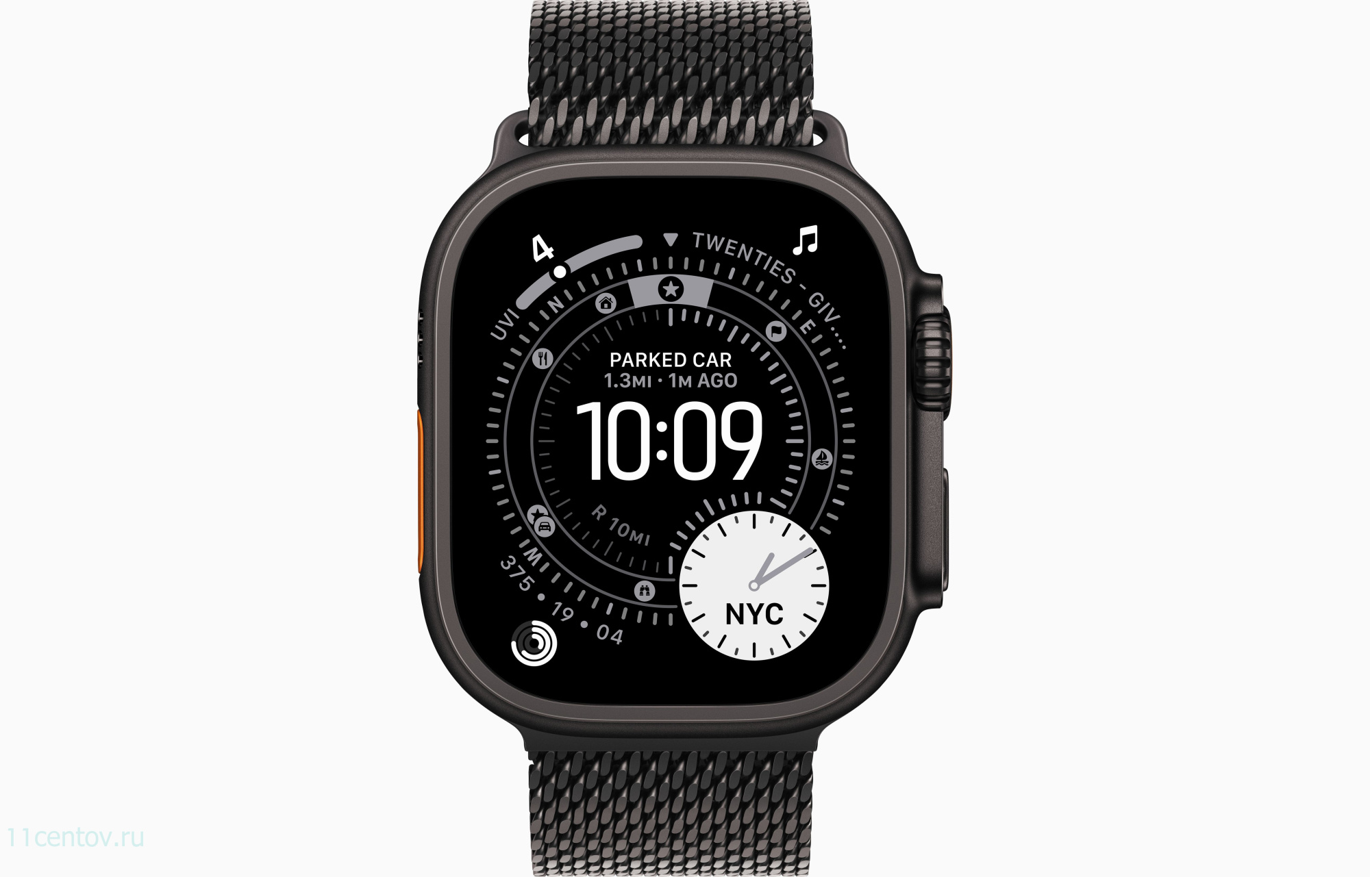 Картинка Apple Watch Ultra 3 Black Titanium Case with Titanium Milanese Loop Black L от интернет-магазина электроники «11 Центов»