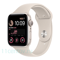 Apple Watch SE 2022 GPS 44mm Starlight Aluminum Case with Starlight Sport Band